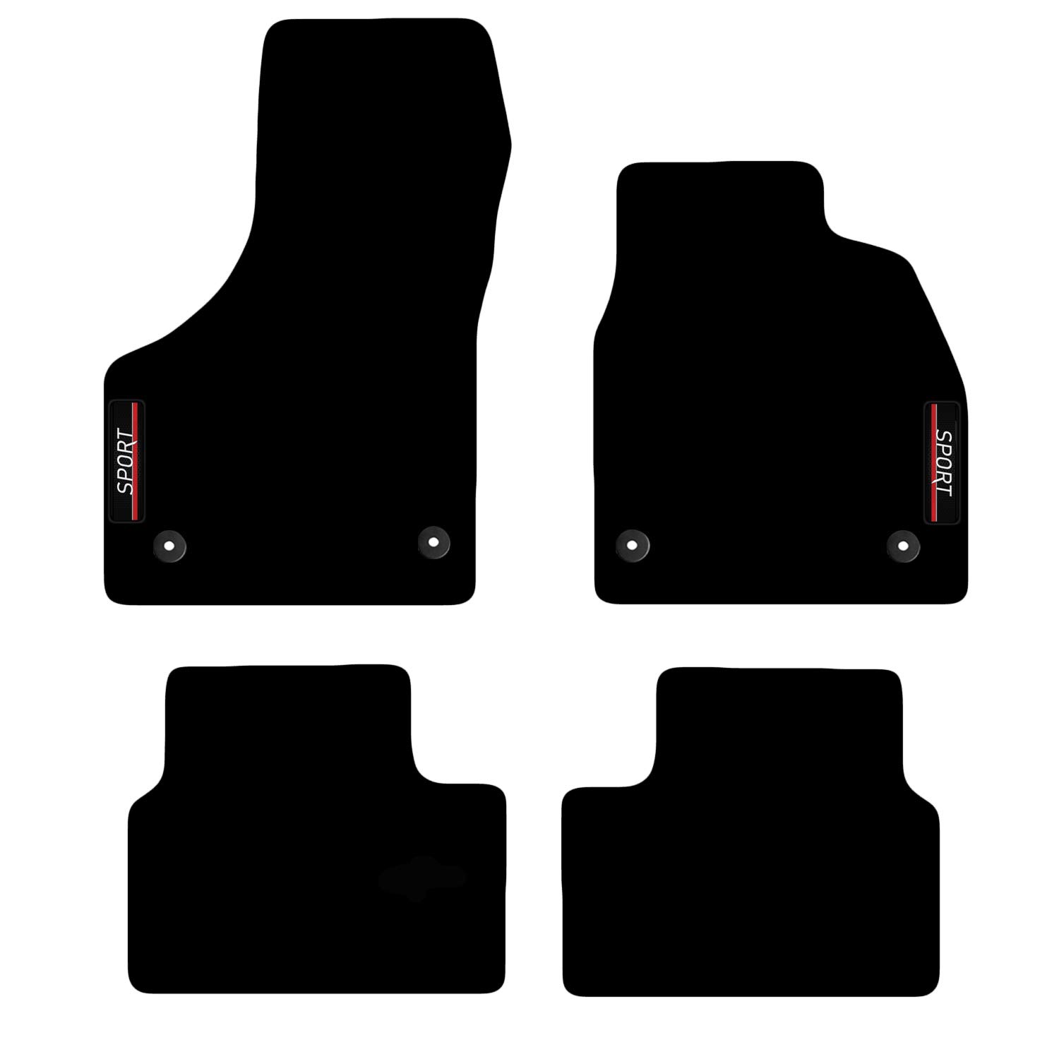 Carsio Carpet Car Mats For Vauxhall Meriva 2010+ Onwards with Sport logo Tailored Fit Floor Mat Complete Accessory Custom Fitted - All Weather, Anti-Slip Backing & Black Trim