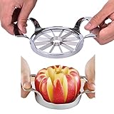 CoscosX 1pcs 12-Blades Apple Slicer,Corer, Cutter, Wedger, Divider - Stainless Steel Blade,Silver