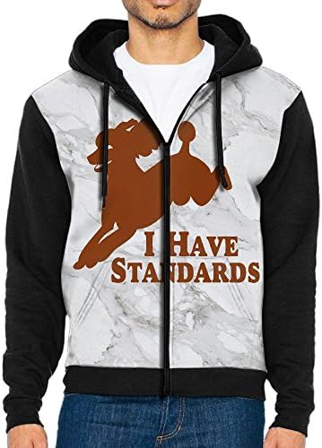 AKDLEE I Have Standards Poodle Dog Men's Hooded Pocket Zipper Sweatshirt