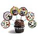 French Bulldog Cupcake Toppers, set of 6 different birthday dogs party decorations