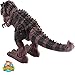 CifToys Ultimate Tyrannosaurus Rex Dinosaur Toys–Large & Realistic Jurassic T-Rex Action Figure with Real Sounds, Walking, Moving & Glowing Dino Figurine, Battery Powered (Brown)