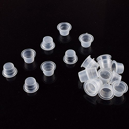 Tattoo Ink Caps - Autdor 300Pcs Tattoo Ink Cups Hot Sale White Plastic Disposable Microblading Makeup Tattoo Caps Mixed Sizes Pigment Cups #9 Small #13 Medium #16 Large for Tattooing, Tattoo ink - Thumbnail 4