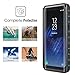MoKo Samsung Galaxy S8 Waterproof Case, Ultra Protective Case with Built-in Screen Protector Shock-Absorbing Bumper Dustproof Submersible Full-Body Case for Galaxy S8 Only, Black + Blue