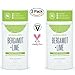 Schmidt's Deodorant Stick Bergamot + Lime 3.25 oz (Pack of 2) - Free of Aluminum, Vegan, Natural and Cruelty-Free
