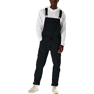 qcdyrxf Men's Denim Bib Overalls Jeans Casual Slim Fit Adjustable Straps Fashion Trousers Boot Cut Jumpsuit