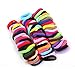 Janecrafts Cute 24-100pcs Girl Elastic Hair Ties Band Ponytail Holders Scrunchie Mixed Colors