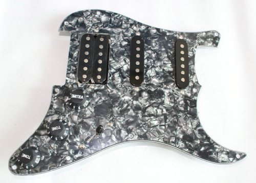 Surfing Black Pearl Loaded Prewired Pickguard SSH Pickup Guard Plate for Strat Electric Guitar