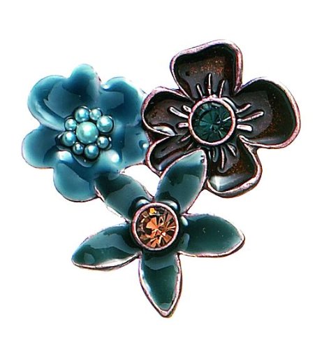 PILGRIM 320-505 Brosche, Kupfer, braun+blau