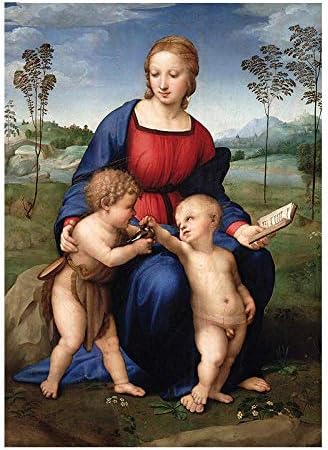 Yingxin34 Madonna of The Goldfinch Mini Jigsaw Puzzle Paper Puzzle 1000 Pieces Adults DIY Puzzle World Famous Oil Painting Puzzles Toys