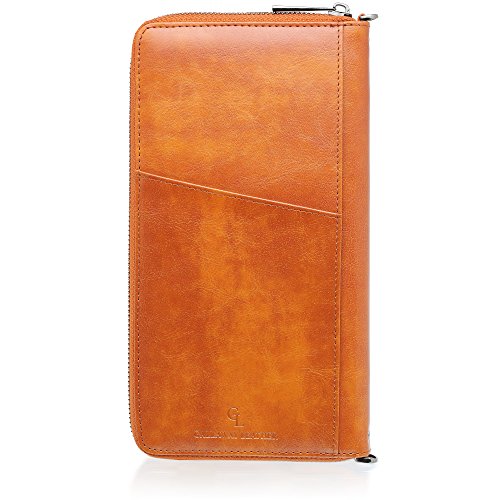 Gallaway Leather Travel Wallet Two Passports Holder Cover Documents Organizer