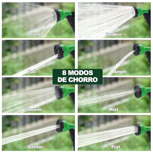 Manguera de Jardín Expandible 75FT/ 22.5 Metros Manguera de Agua Flexible Tubo de Agua Retráctil Tubos de Expansión a Prueba de Fugas Multifuncional para Riego Plantas Lavado de Coche Mascotas