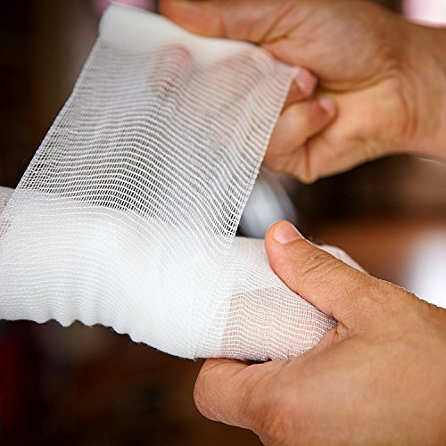 24 Gauze Bandage Rolls with Medical Tape, 4” x 4 Yards Stretched, FDA Approved