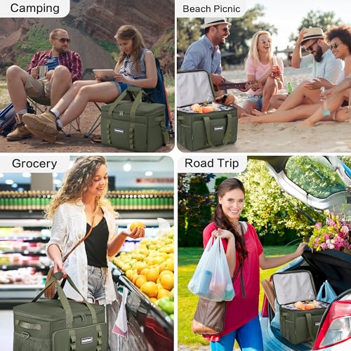 Hulongo Cool Bag 30L Insulated Cooler Bag Waterproof Picnic Thermal Bag For Camping, Travel, Grocery Shopping & Fishing