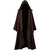 CosFantasy Men's Cosplay Cloak Robe Halloween Brown Knight Hooded Cloak