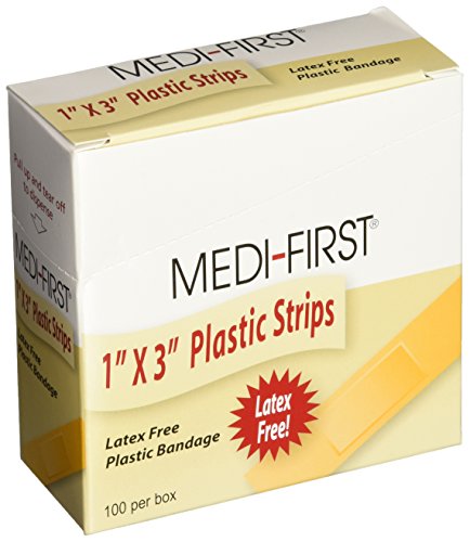 Medi-First 60033 Plastic Strip Bandage, 1-Inch by 3-Inch, 100 Per Box