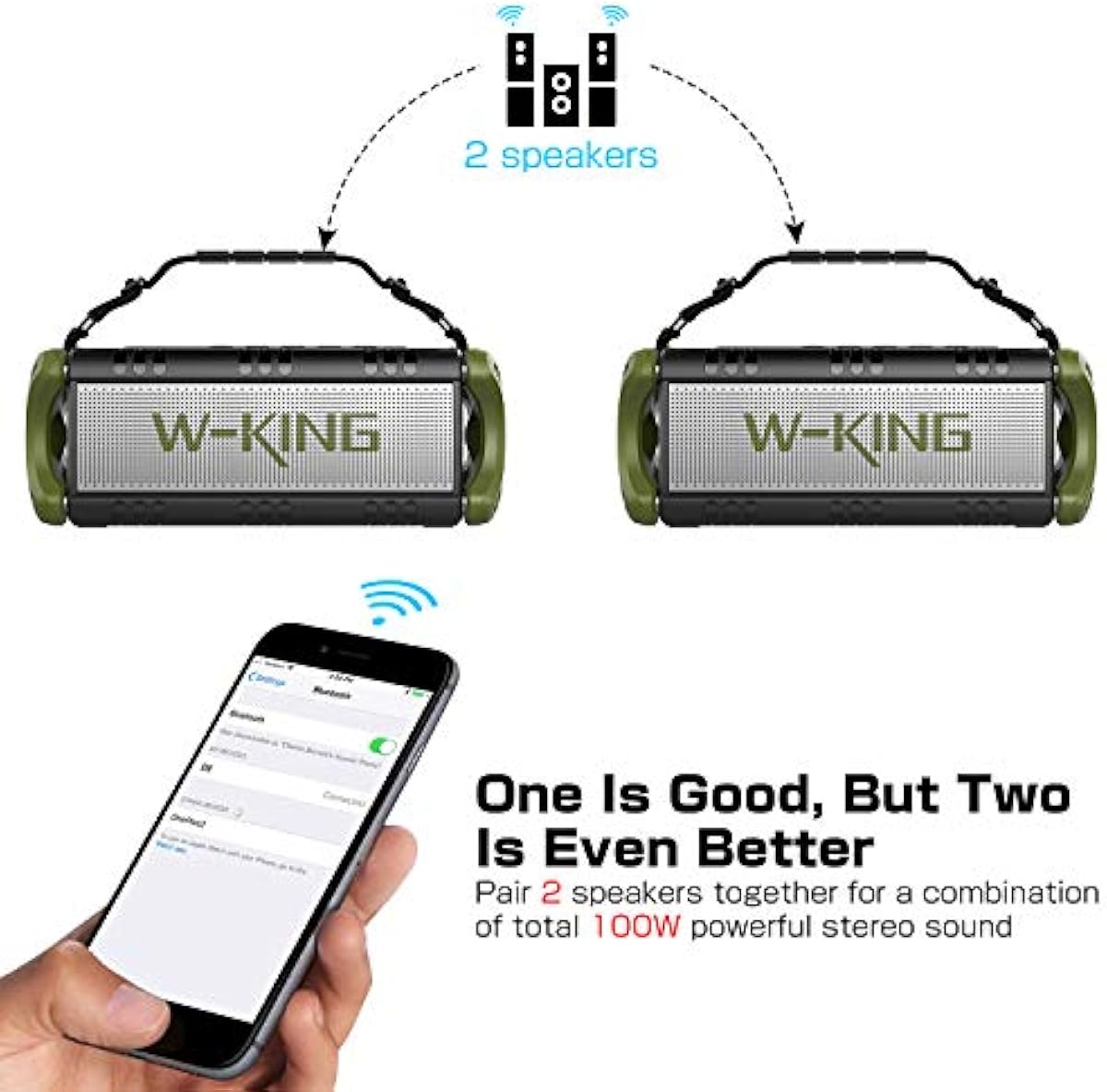 魅力的な価格 ポータブルbluetoothスピーカー W King 50w Bluetoothスピーカーラウド 8000mahパワーバンク付きipx6防水屋外スピーカーn635 Premierseguros Com Br