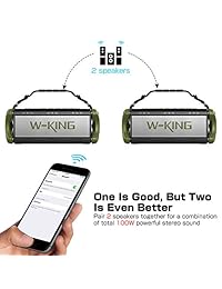 W KING Altavoces Bluetooth, altavoz Bluetooth inalámbrico portátil de 40 W, sonido envolvente TWS, tiempo de reproducción de 8 horas con batería integrada de 4000 mAh, perfecto para fiestas en casa al aire libre