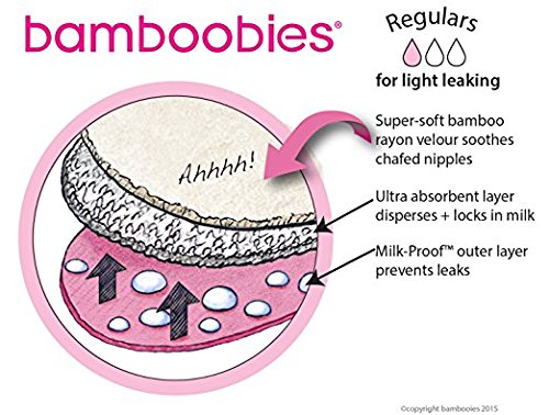 bamboobies Washable Reusable Nursing Pads with Leak-Proof Backing for Breastfeeding, Flirty Lace, Ultra Thin, 12 Count