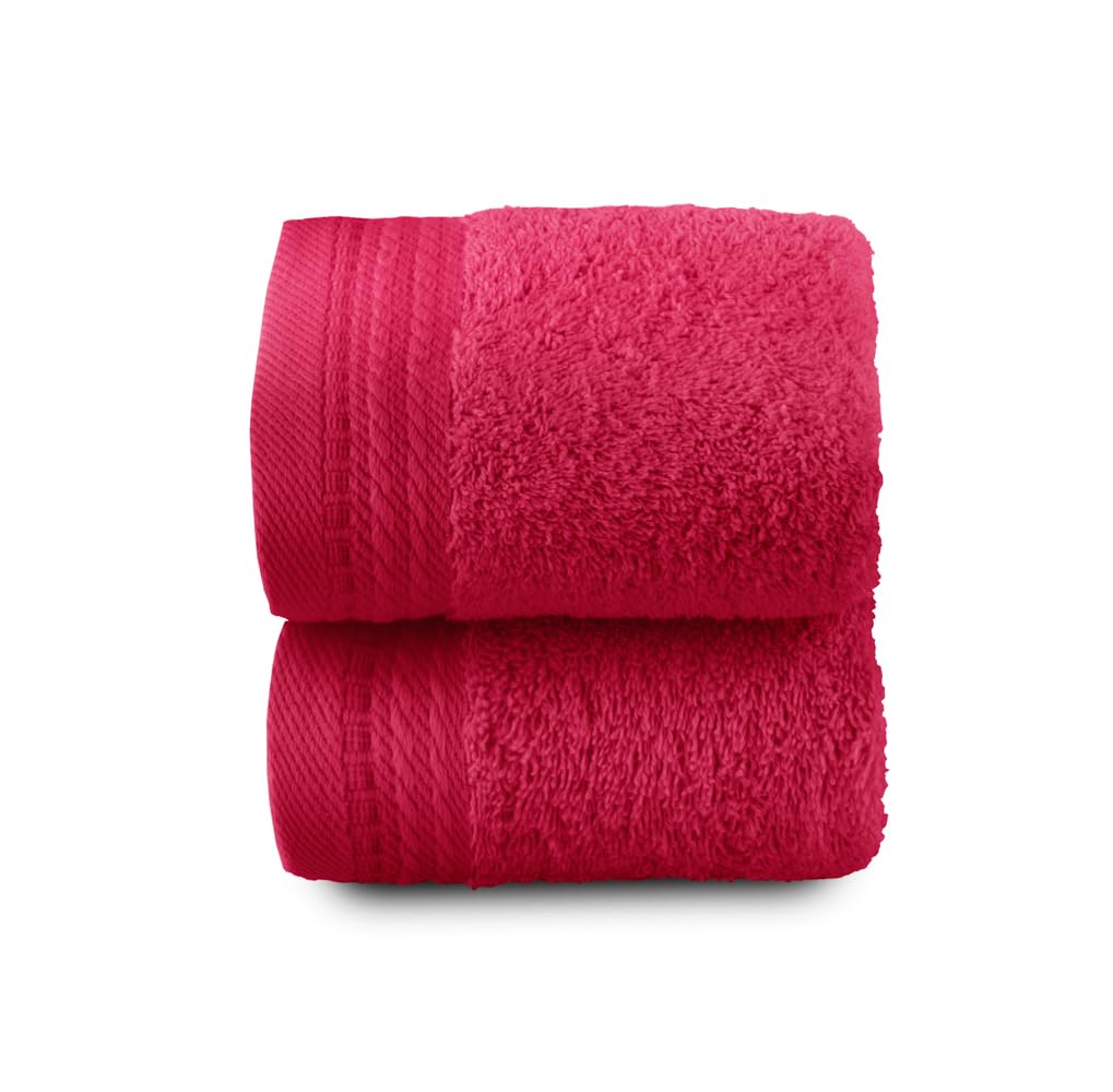 Top Towel - Premium - Large Bath Towels - Bath Towels - 2 Face Towels or Bidet -30x50cm - 100% Cotton - 600g - Fuscia