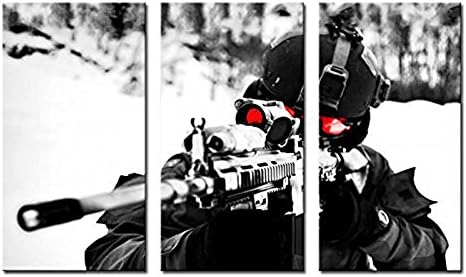 Modern Canvas Painting American Soldiers Picture Printing On Canvas Stretched and Framed Giclee Artwork Wall Art For Home Decor Ready to Hang (Sniper 30x60)