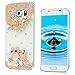 Samsung Galaxy S6 Case(Not for S6 Edge) - Mavis's Diary 3D Handmade Bling Crystal Golden Owls Flowers and Branch with Shiny Glitter Sparkly Diamond Rhinestone Clear Hard Back Case Cover for Samsung Galaxy S6 (2015) SM-G920F with Soft Clean Cloth (One Case&One Cute Owl Dust Plug)