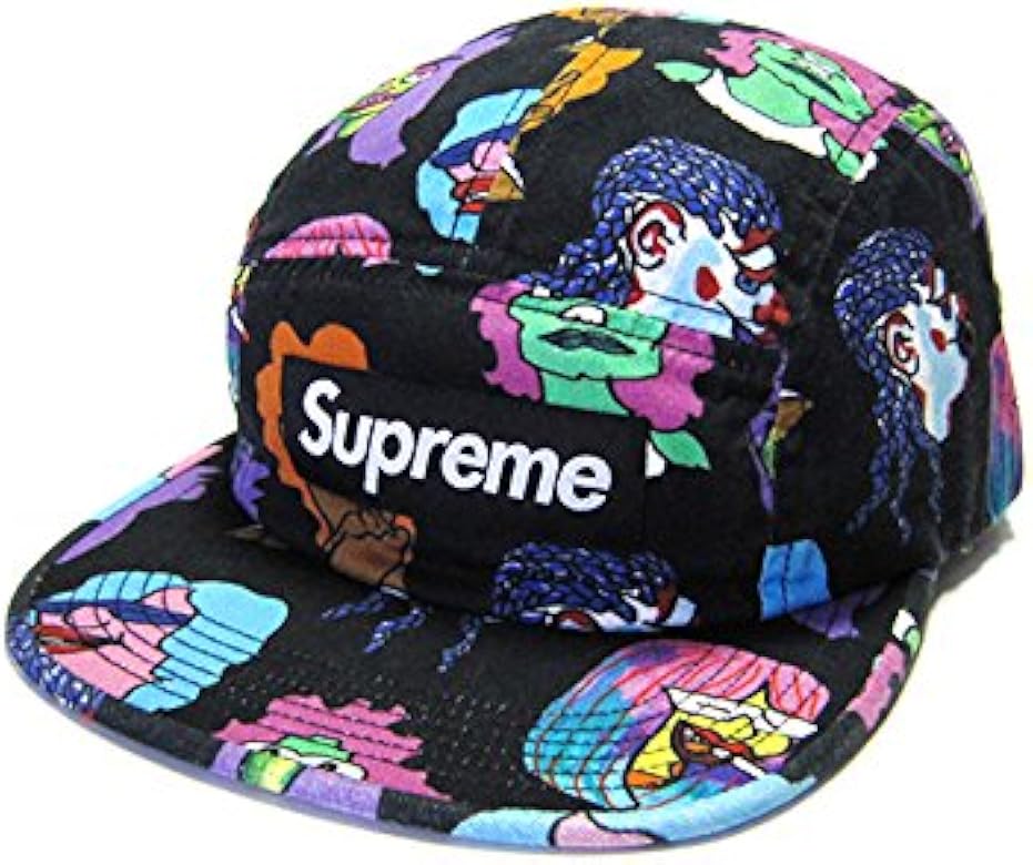 supreme camp cap on head
