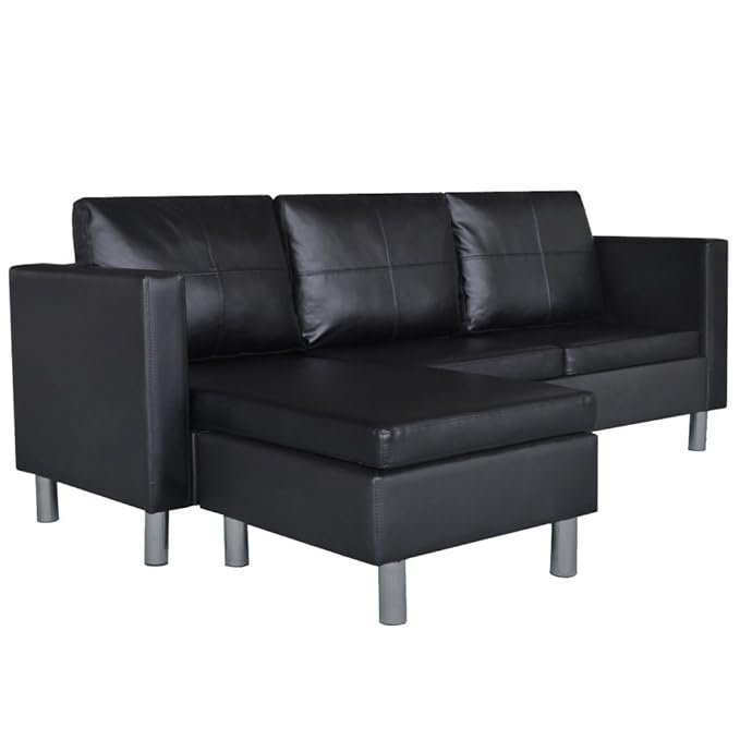 Sofas Couches Vislone Sofa 3 Sitzer Wohnzimmer Sofa Kunstleder Buro Bettsofa Lounge Couch Schwarz Maideasyaz Com