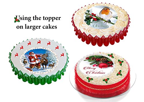 Merry Christmas Cake Set I R6 7 18cm Edible Wafer Rice
