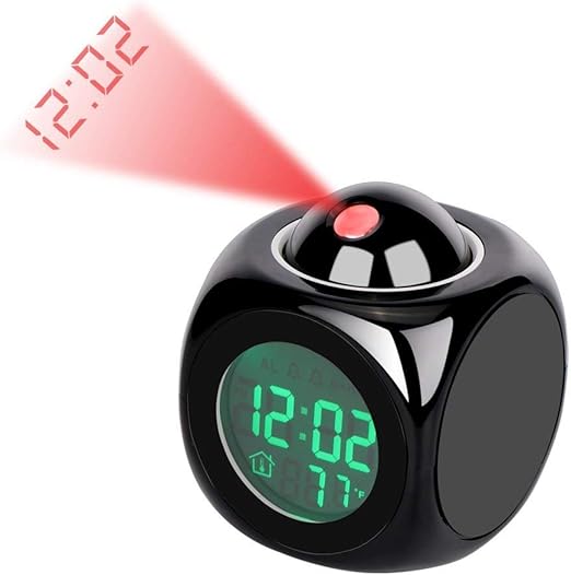 Yosoo - Reloj Despertador con proyector LED, multifunción ...