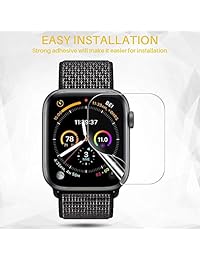 [6 Pack] LK para Apple Watch Series 4 Protector de pantalla de 1.575 in, LiquidSkin [HD Clear Anti-burbujas] con garantía de por vida de reemplazo