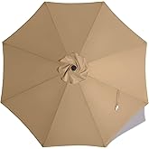 MASTERCANOPY Patio Umbrella 9 ft Replacement Canopy for 8 Ribs-Khaki Canopy Only