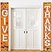 Blulu Give Thanks Hanging Banner Thanksgiving Party Decorations Fall Welcome Banner Autumn Pumpkin Maple Leaf Backdrop Flag Fall Harvest Wall Door Decoration Thanksgiving Porch Sign for Indoor Outdoor