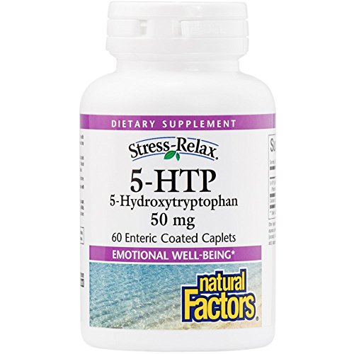 Natural Factors - Stress-Relax 5-HTP 50mg, Supports Emotional Well-Being, 60 Enteric Coated Caplets