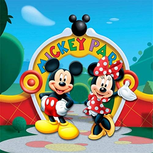 Disney Backdrops for Photography 5x7 Disney Land Park Micky and Minnie Photo Background for Happy Birthday Party No Wrinkles