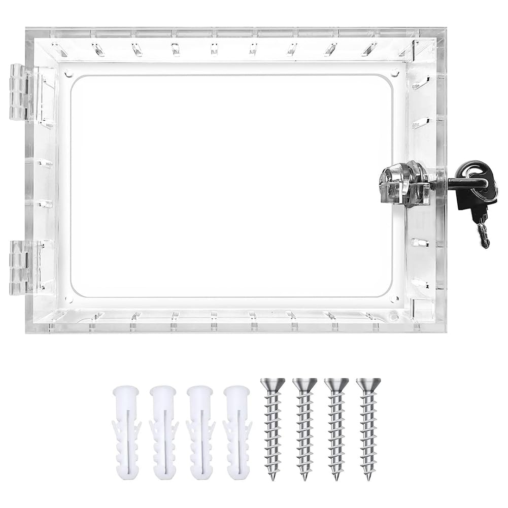 Povxlum Universal Thermostat Lock Box with Key,Clear Thermostat Guard for Thermostat on Wall.5 inch Hx4.72 inch Wx1.65 inch D