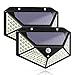 Solar Lights Outdoor, Solar Powered Motion Sensor Lights 100 LEDs Outdoor Waterproof Wall Light Night Light with 3 Modes with 270° Wide Angle for Garden, Patio Yard, Deck Garage, Fence - 2 Pack