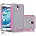 Tekcoo for Galaxy S4 Case, [Tmajor Series] [Pink/Grey] Shock Absorbing Hybrid Rubber Plastic Impact Defender Rugged Slim Hard Case Cover Shell for Samsung Galaxy S4 S IV I9500 GS4 All Carriers