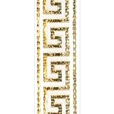 Offray Greek Key Craft Ribbon, 7/8-Inch Wide by 10-Yard Spool, White with Metallic Gold