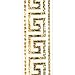 Offray Greek Key Craft Ribbon, 7/8-Inch Wide by 10-Yard Spool, White with Metallic Gold