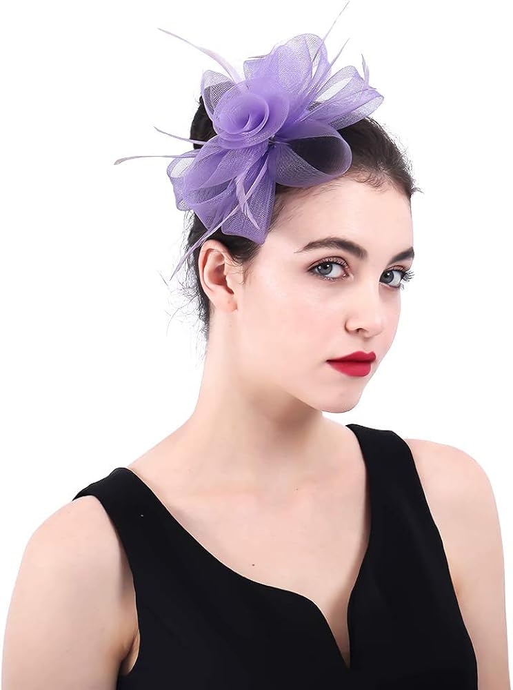 Amazon Com Yonquil Lavender Crinoline Fascinators Hats Hair