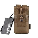 OneTigris MOLLE Radio Holder Tactical Cordura Nylon Short Radio Pouch for BaoFeng UV-5R/UV-82 (Coyote Brown - 500D Cordura Nylon)