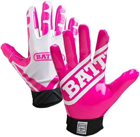 Battle Sports Ultra-Stick Receivers Gloves - Dark Pink / White - Adult - Medium