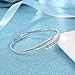 LightTheBo Swarovski Crystals Bangle Bracelets White Gold Plated Hinged Jewelry for Women Girls