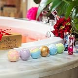 Bath Bombs Gift Set,USA-6 Large Ball Bubble Bath/Natural Essential Oils Ultra Lush SPA Fizzy/Shea & Coco Butter Moisturize Dry Skin/Aromatherapy-Best Gift for Women/Girlfriend/Men (6 Balls)