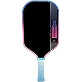 8 pickleball M-Power Pro IV 16mm Raw Carbon Fiber Pickleball Paddle - Elongated Shape | T700 Raw Carbon Fiber | Power & Precision Core | Textured Spin Surface | Blue to Pink Edge Guard | Gradient Grip