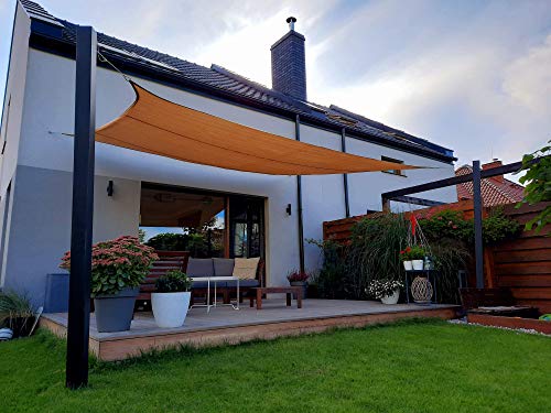 SunShade Sonnensegel zum Aufspannen, 100% HDPE 285 g/m2, in verschiedenen Größen und Formen, mit einem Karabinerhaken an… – Bild 6