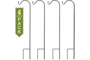 Sorbus® Shepherd's Hooks - Set of 4 Extendable Garden Planter Stakes for Bird Feeders, Outdoor Décor, Plants, Lights, Lanterns, Flower Baskets, and More! Heavy Duty - Up to 6.5 Lbs. (4 Pack)