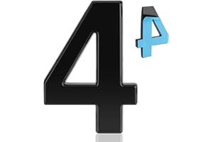 FIFIAL Becizy 4 Inch Modern House Number, Self-adhesive House Numbers Mailbox Numbers, Street Numbers Home Address Number Door Numbers for House Apartments Office, Easy to Install without Tools (Number 4)