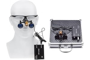 Global-Dental 3.5X Binocular Loupes Optical Glass Magnifier + 3W Head Lamp Light Waist Hanging Type Clip-on Type Carry Type w