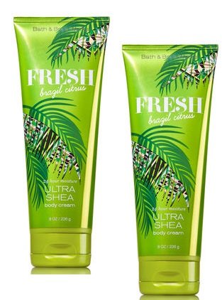 Bath and Body Works Fresh Brazil Citrus Ultra Shea Body Cream 8 Oz. 2 Pack